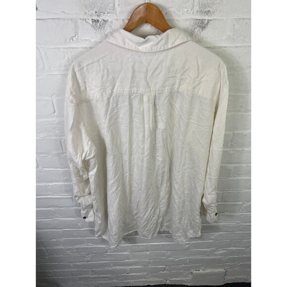 Universal Standard Women's Regular Button Up Shirt Long Sleeve Off-White Size M - Picture 3 of 5